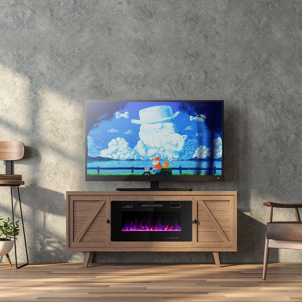 36 Inch Ultra Thin Wall Mounted Electric Fireplace view 6