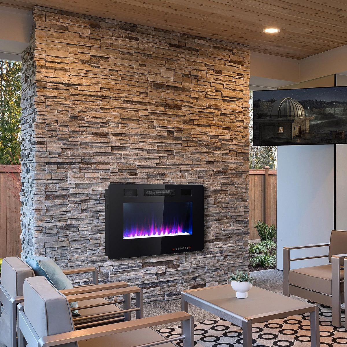 36 Inch Ultra Thin Wall Mounted Electric Fireplace view 7