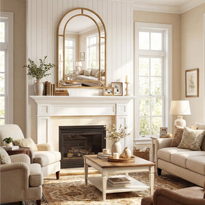 36 x 24 Inch Decorative Mirror with Beaded Frame for Living Room-Gold view 6