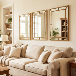 36 x 24 Inch Gold Wall Mirror with Beaded Frame for Living Room-Gold view 7