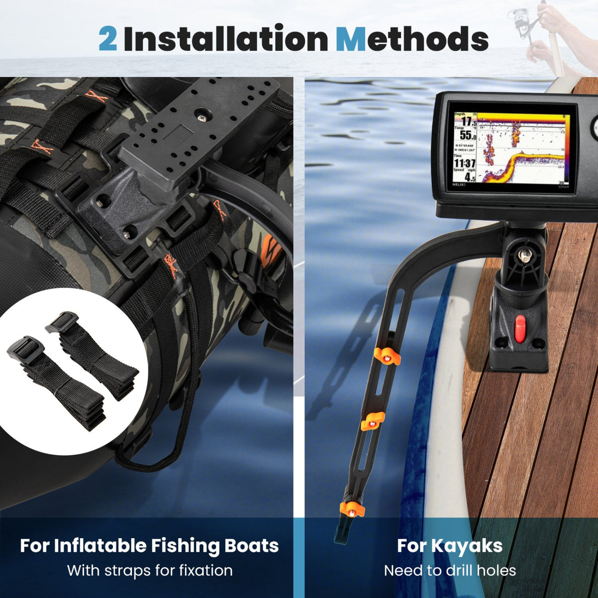 360° Rotatable Fishing Boat Accessory Set of 2 with Mount Bracket view 8