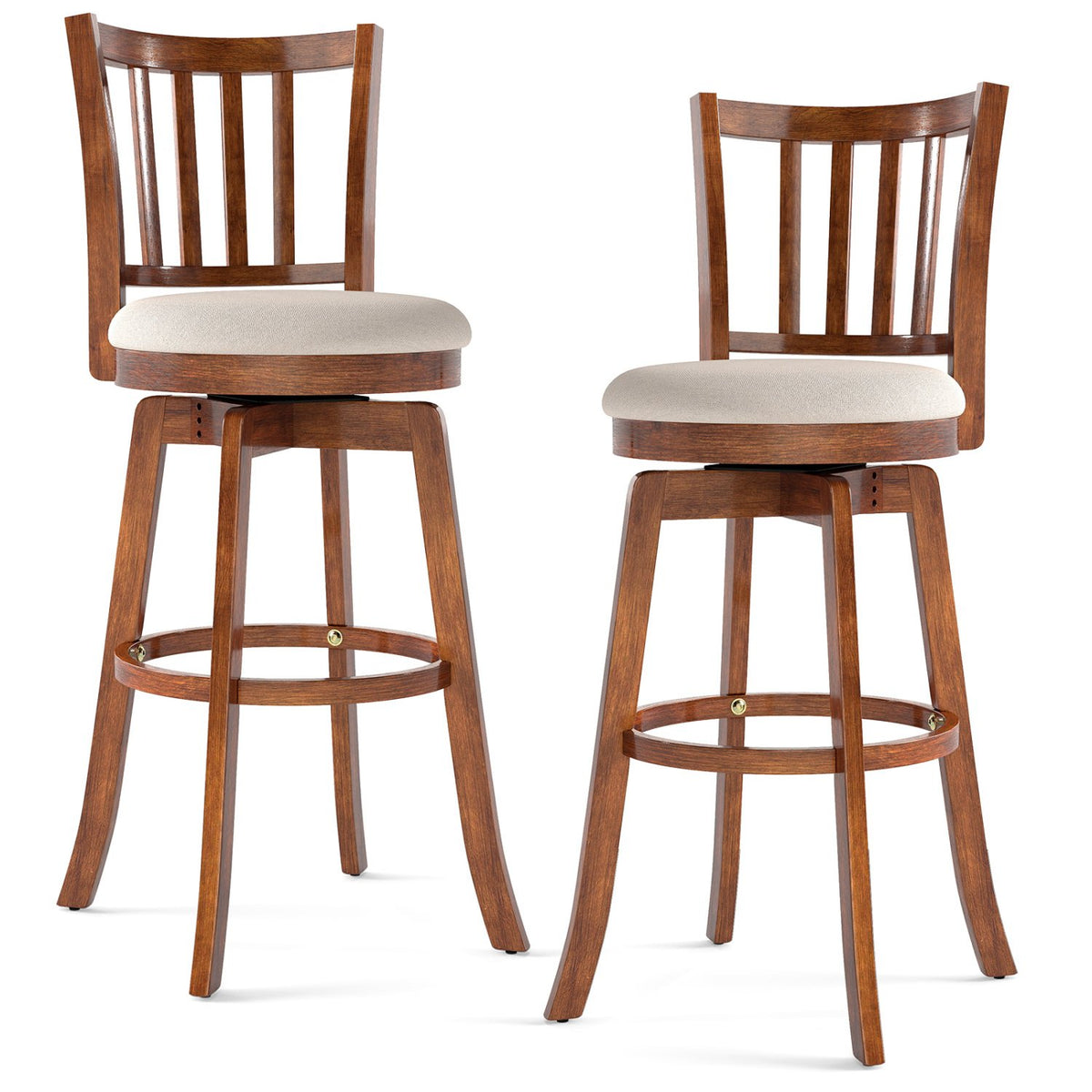 360° Rotating Counter Height Chairs Set of 2 with Upholstered Seat and, Backrest-29 inches