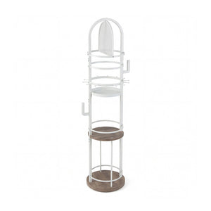 360° Rotating Floor Jewelry Storage Rack with 3 Shelves-Gray view 4
