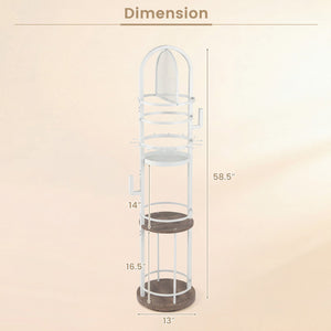 360° Rotating Floor Jewelry Storage Rack with 3 Shelves-Gray view 5
