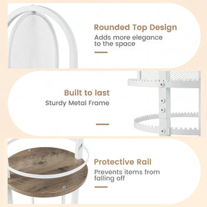 360° Rotating Floor Jewelry Storage Rack with 3 Shelves-Gray view 7