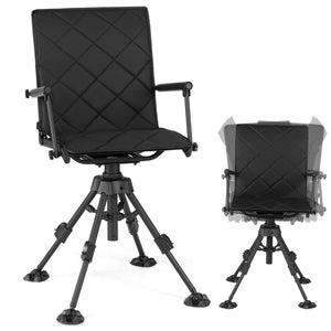 360° Silent Swivel Hunting Seat with 5-Level Adjustable-Black