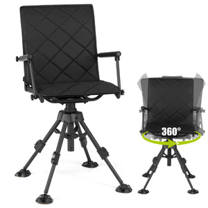 360° Silent Swivel Hunting Seat with 5-Level Adjustable-Black view 4