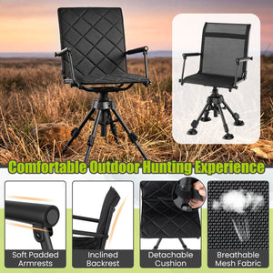 360° Silent Swivel Hunting Seat with 5-Level Adjustable-Black view 8
