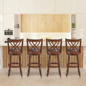 360° Swivel Counter Height Chairs with PU Leather Cushioned Seat and Footrests-30 inches view 6