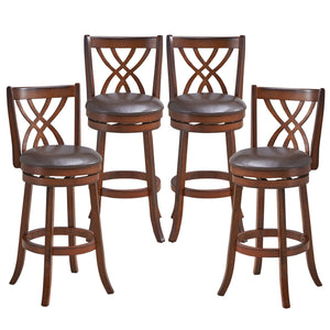 360° Swivel Counter Height Chairs with PU Leather Cushioned Seat and Footrests-30 inches view 7