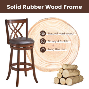 360° Swivel Counter Height Chairs with PU Leather Cushioned Seat and Footrests-30 inches view 8