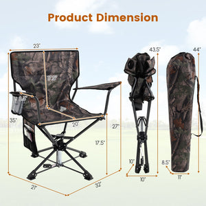 360° Swivel Hunting Chair Portable Foldable Hunting Chair Set of 2-Camo view 4