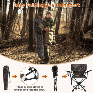 360° Swivel Hunting Chair Portable Foldable Hunting Chair Set of 2-Camo view 7