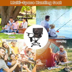 360° Swivel Hunting Chair Portable Foldable Hunting Chair Set of 2-Camo view 8