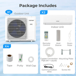 36000 BTU 2 Zone 23 SEER2 Mini Split Air Conditioner Wifi Enabled with Heat Pump-12K + 24K view 5