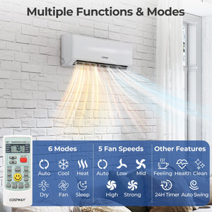 36000 BTU 3 Zone 23 SEER2 Mini Split Air Conditioner Wifi Enabled with Heat Pump-7K + 18K + 18K view 3