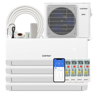 36000 BTU 4 Zone 23 SEER2 Mini Split Air Conditioner Wifi Enabled with Heat Pump-9K + 9K + 12K + 12K