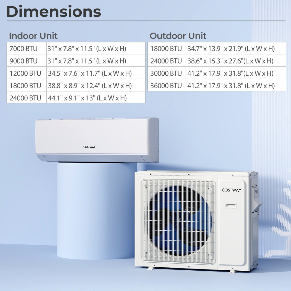 36000 BTU 4 Zone 23 SEER2 Mini Split Air Conditioner Wifi Enabled with Heat Pump-9K + 9K + 9K + 9K view 4