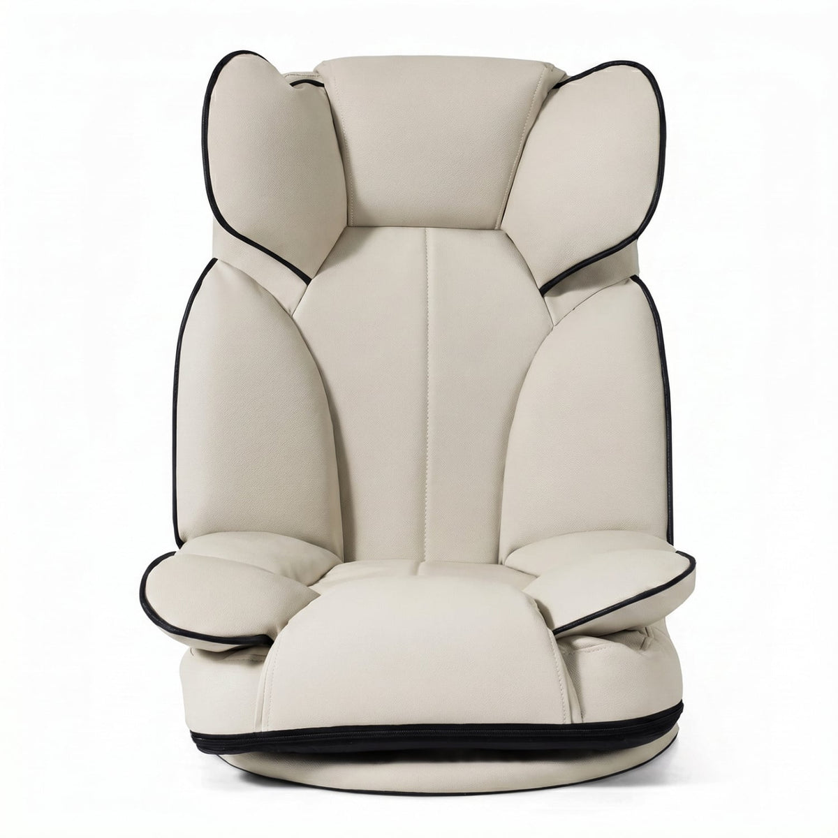 360 Degree Swivel Floor Gaming Chair with 6-Position Adjustable Backrest and Sponge Filling-Beige view 4