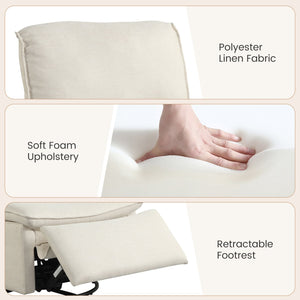 360° Swivel Rocking Chair with Cushioned Back for Living Room-Beige view 7