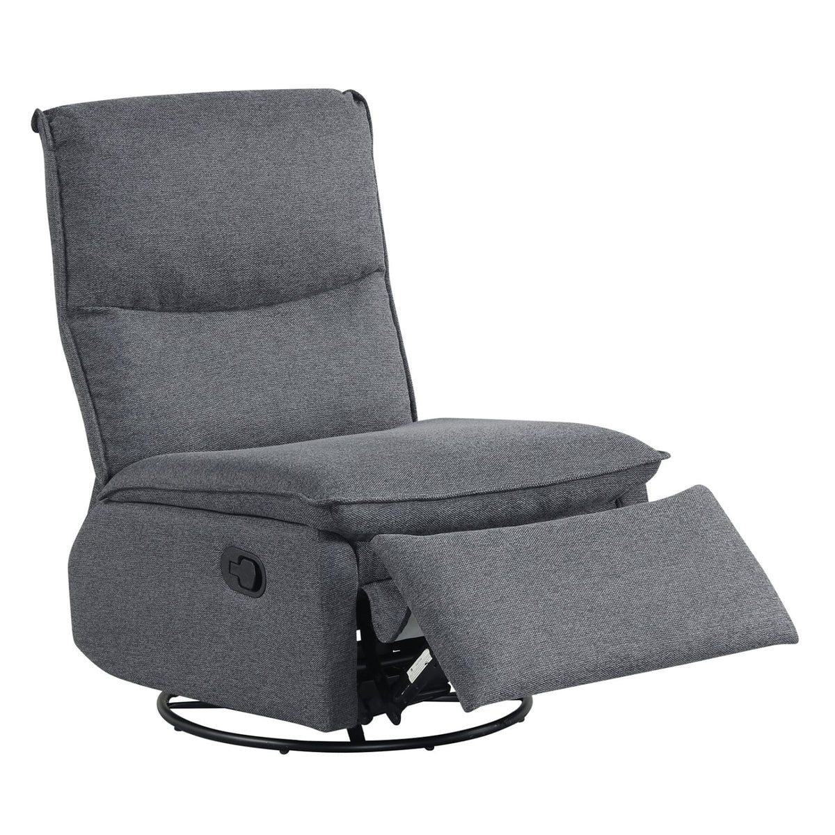360° Swivel Rocking Chair with Cushioned Back for Living Room-Gray