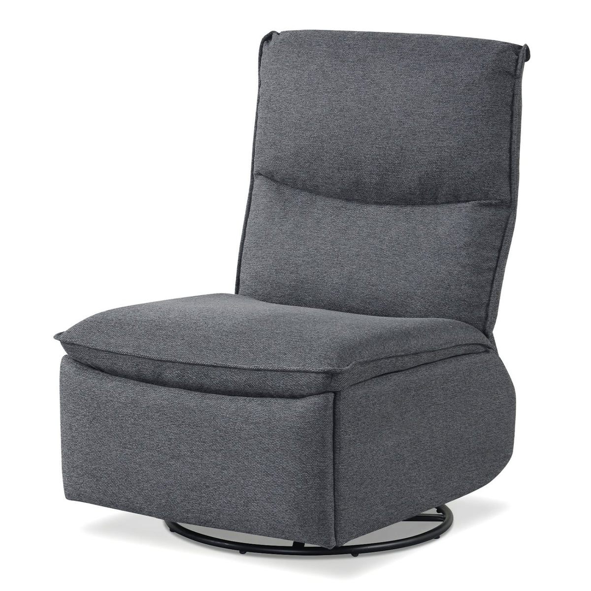 360° Swivel Rocking Chair with Cushioned Back for Living Room-Gray view 4
