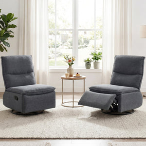 360° Swivel Rocking Chair with Cushioned Back for Living Room-Gray view 6