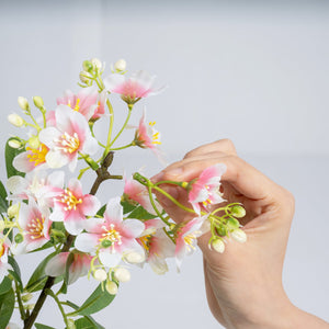 36 inches Set of 2 Artificial Impatiens Tree with Mini Fruits and Silk Flowers-Pink view 8