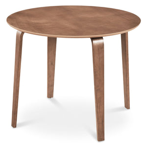 37.5 inches Round Dining Table with Rubber Wood Legs for Small Space-Walnut