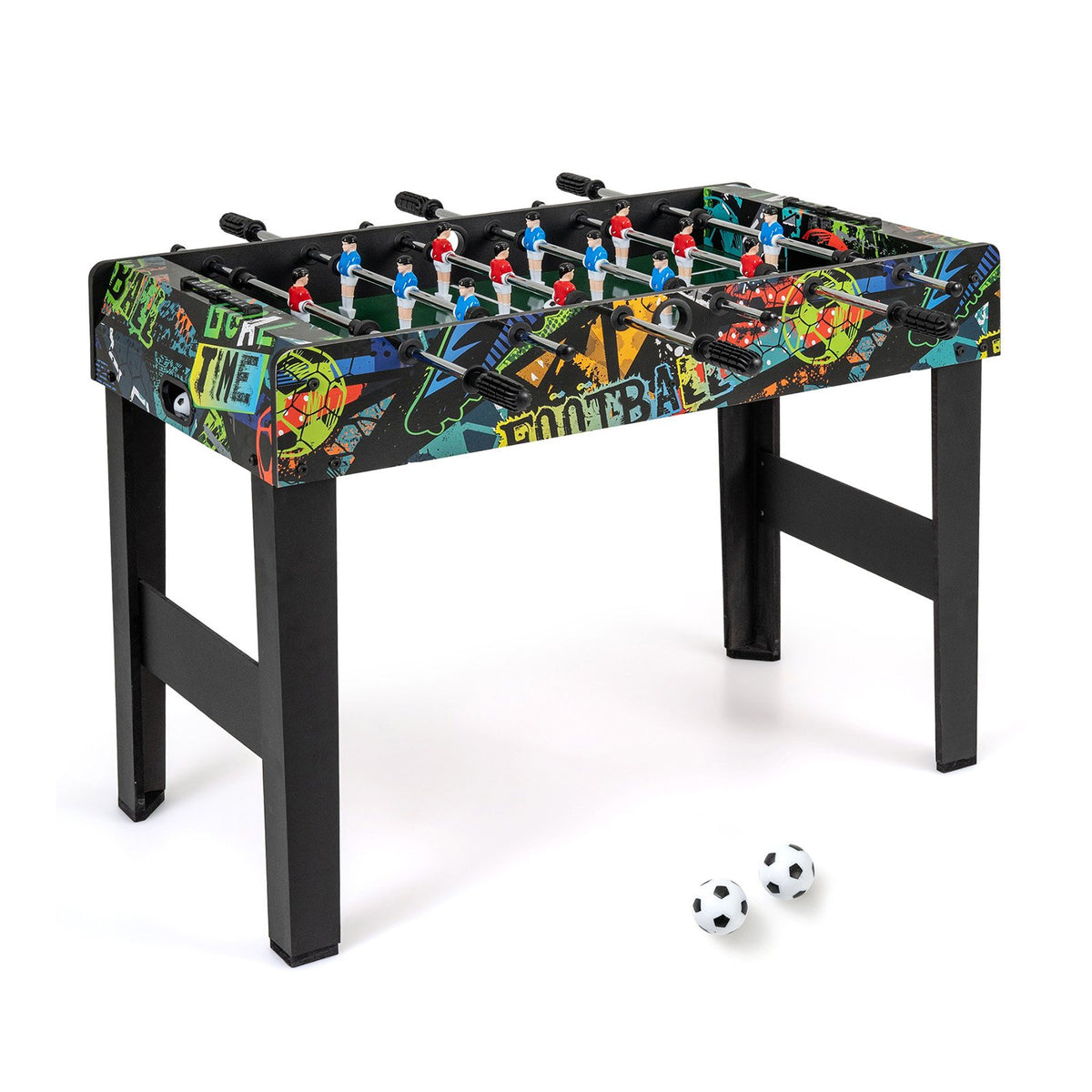 37 Inch Mini Foosball Table 2-in-1 Game Table with Detachable Legs for Tabletop-Black view 3