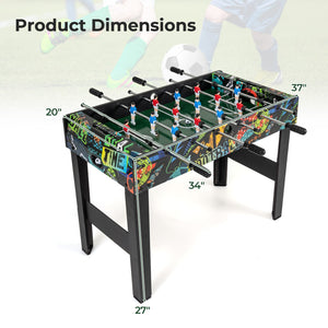 37 Inch Mini Foosball Table 2-in-1 Game Table with Detachable Legs for Tabletop-Black view 4