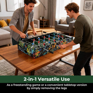 37 Inch Mini Foosball Table 2-in-1 Game Table with Detachable Legs for Tabletop-Black view 6
