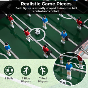 37 Inch Mini Foosball Table 2-in-1 Game Table with Detachable Legs for Tabletop-Black view 8