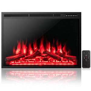 34/37 Inch Electric Fireplace Recessed with Adjustable Flames view 4
