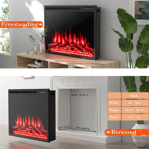 34/37 Inch Electric Fireplace Recessed with Adjustable Flames view 8