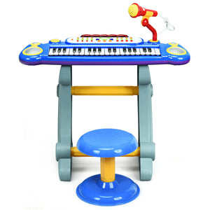 37 Key Electronic Keyboard Kids Toy Piano-Blue view 4