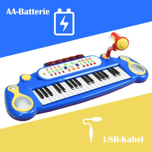 37 Key Electronic Keyboard Kids Toy Piano-Blue view 7