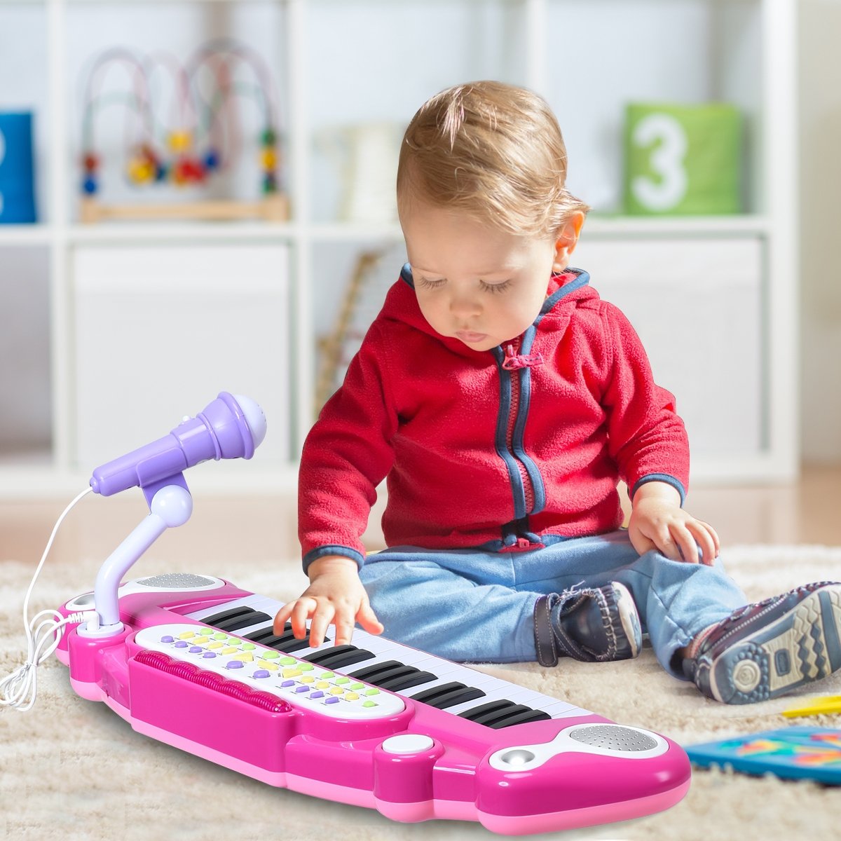 37 Key Electronic Keyboard Kids Toy Piano-Blue view 9