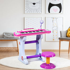 37 Key Electronic Keyboard Kids Toy Piano-Pink view 6