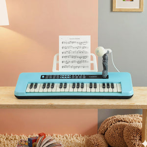 37 Keys Kids Piano Keyboard Portable Musical Toy with Microphone and Music Stand-Blue view 6