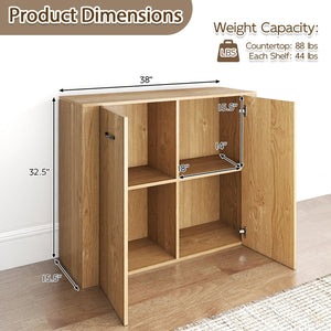 38 inches Buffet Modern Sideboard Cabinet with Storage-Natural view 5
