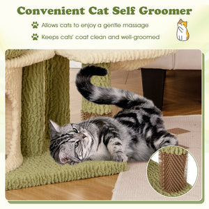 38 Inch Tall Multi-Level Aesthetic Kitten Tower with Condo and Bed-Green view 9