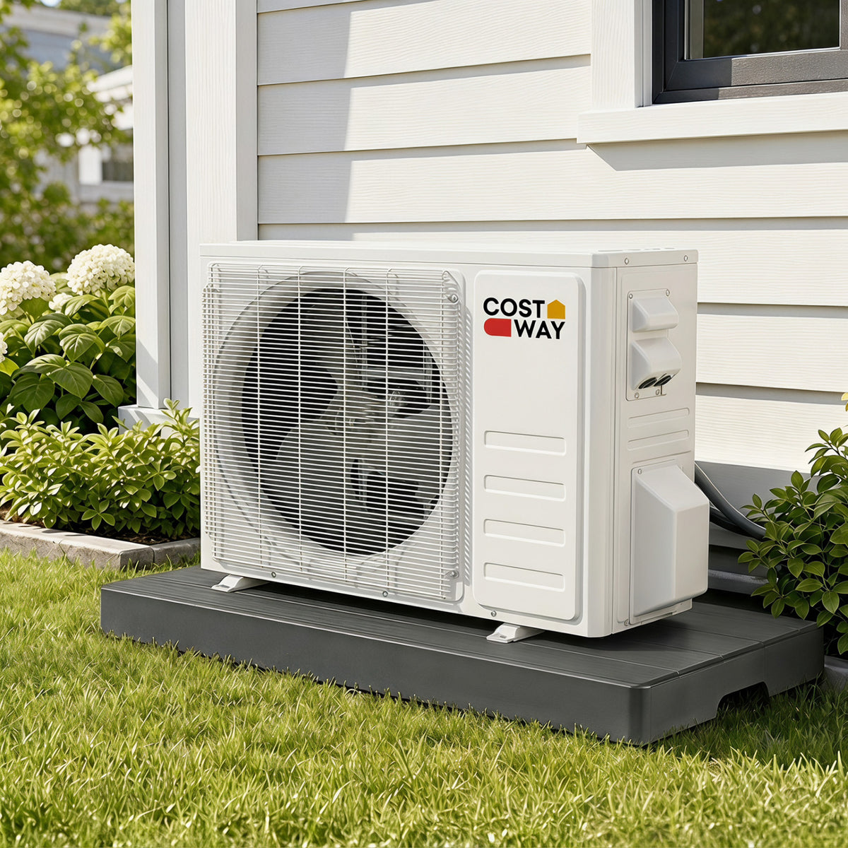 38 inches x 18 inches x 3 inches Mini Split Condenser Pad for Ductless Heat Pump HVAC Systems-Gray view 2