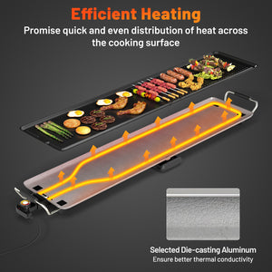 39.5 Inch Extra Large Electric Griddle with 2 Cooking Surface and Adjustable Temperatures view 7