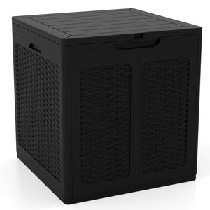 39 Gallon Deck Box with Lockable Lid Package Delivery Box for Patio Furniture Cushions-Black view 4