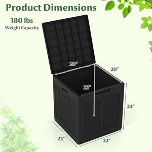 39 Gallon Deck Box with Lockable Lid Package Delivery Box for Patio Furniture Cushions-Black view 5