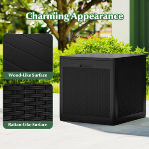 39 Gallon Deck Box with Lockable Lid Package Delivery Box for Patio Furniture Cushions-Black view 8