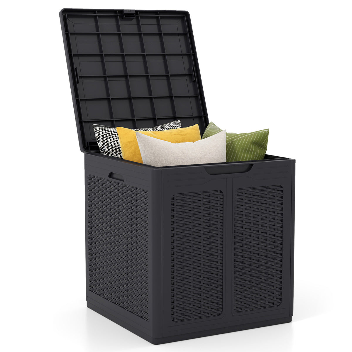 39 Gallon Deck Box with Lockable Lid Package Delivery Box for Patio Furniture Cushions-Brown