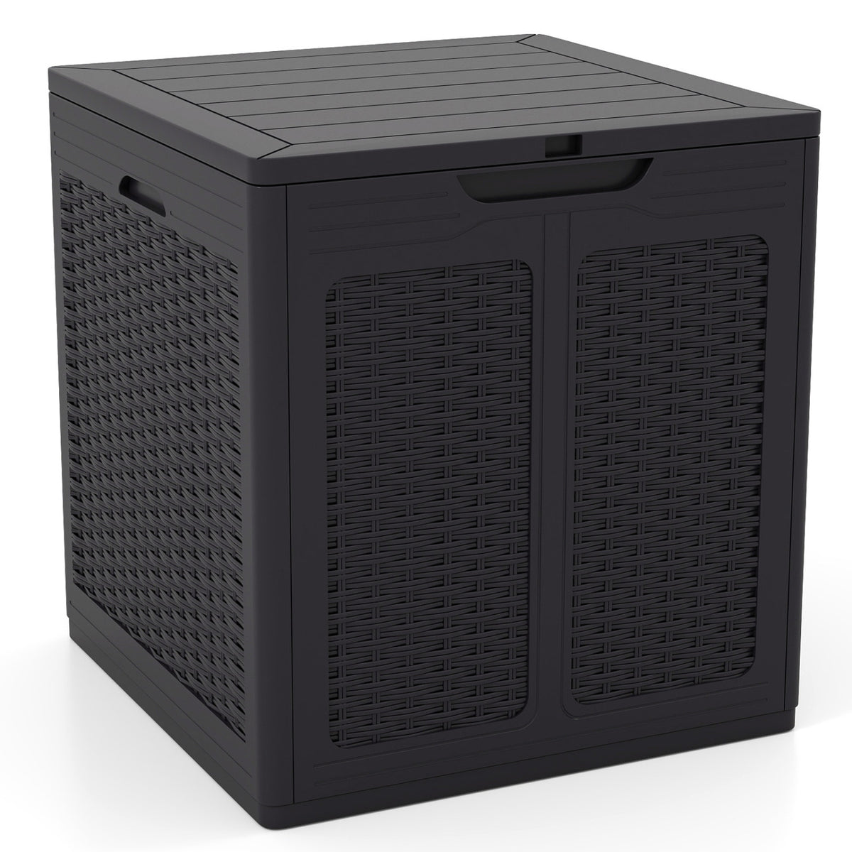 39 Gallon Deck Box with Lockable Lid Package Delivery Box for Patio Furniture Cushions-Brown view 4
