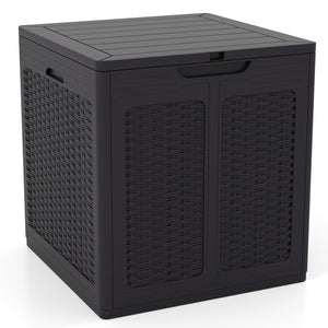 39 Gallon Deck Box with Lockable Lid Package Delivery Box for Patio Furniture Cushions-Brown view 4